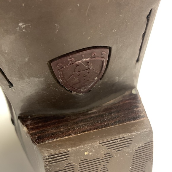 Ariat Women’s Cowboy Boots 9B Green Uppers Brown Leather - Picture 8 of 12